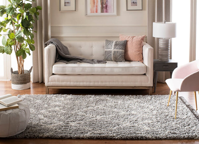 Safavieh Pro Lux Shag Plx434F Grey / Cream Rugs.