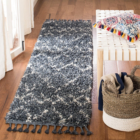 Safavieh Pro Lux Shag Plx434L Cream / Blue Rugs.