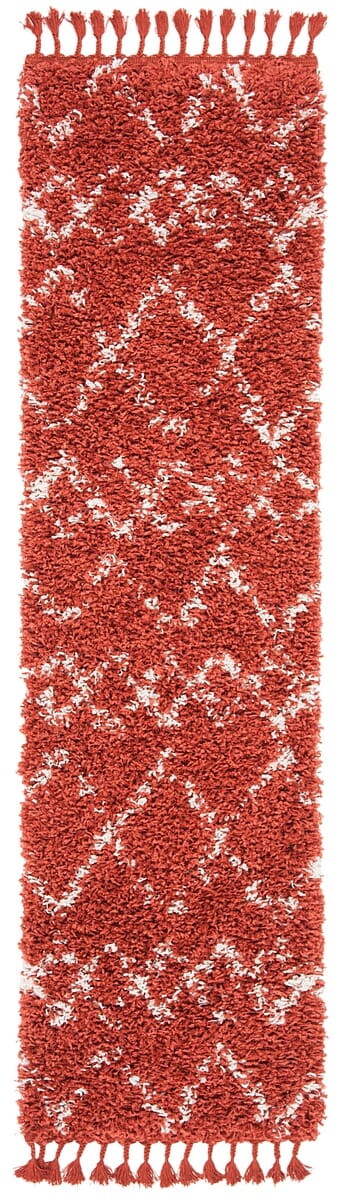 Safavieh Pro Lux Shag Plx434P Rust / Creme Moroccan Area Rug