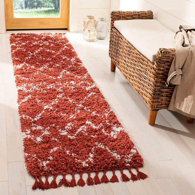 Safavieh Pro Lux Shag Plx434P Rust / Creme Rugs.