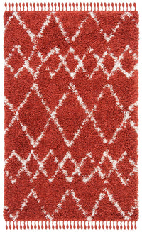 Safavieh Pro Lux Shag Plx434P Rust / Creme Moroccan Area Rug