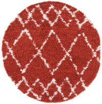 Safavieh Pro Lux Shag Plx434P Rust / Creme Moroccan Area Rug