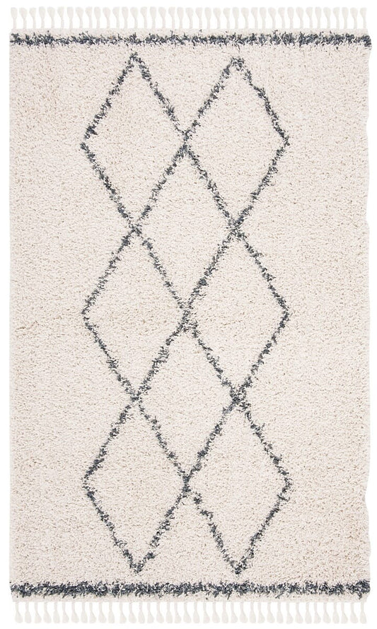 Safavieh Pro Lux Shag Plx435A Cream / Blue Moroccan Area Rug