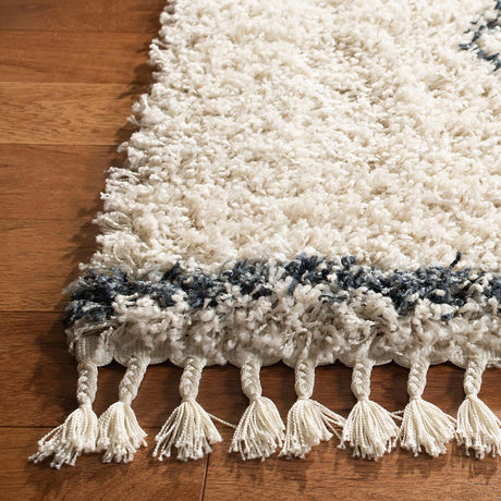 Safavieh Pro Lux Shag Plx435A Cream / Blue Rugs.