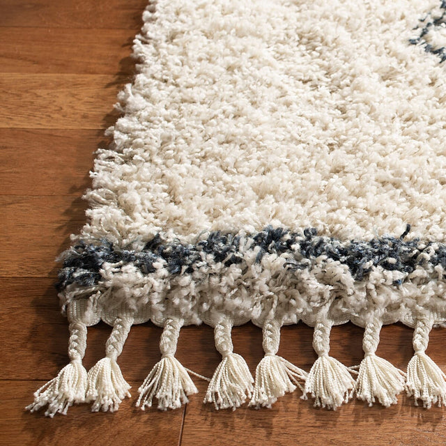 Safavieh Pro Lux Shag Plx435A Cream / Blue Rugs.