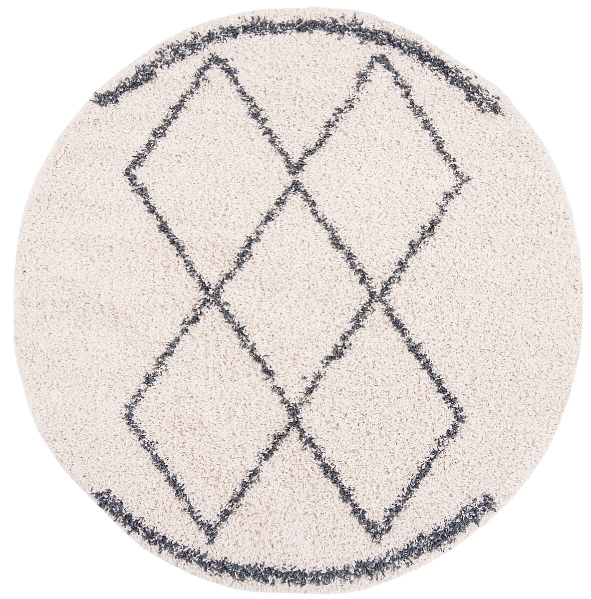 Safavieh Pro Lux Shag Plx435A Cream / Blue Moroccan Area Rug