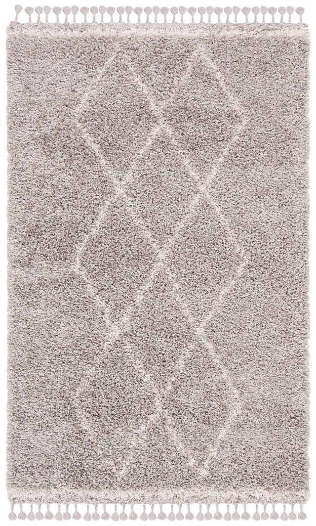 Safavieh Pro Lux Shag Plx435F Grey / Cream Moroccan Area Rug