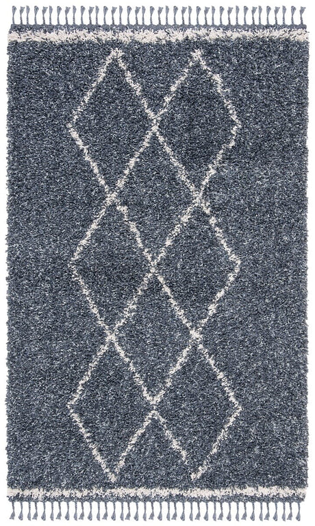 Safavieh Pro Lux Shag Plx435L Cream / Blue Rugs.