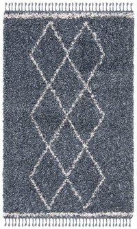 Safavieh Pro Lux Shag Plx435L Cream / Blue Moroccan Area Rug