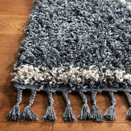 Safavieh Pro Lux Shag Plx435L Cream / Blue Rugs.