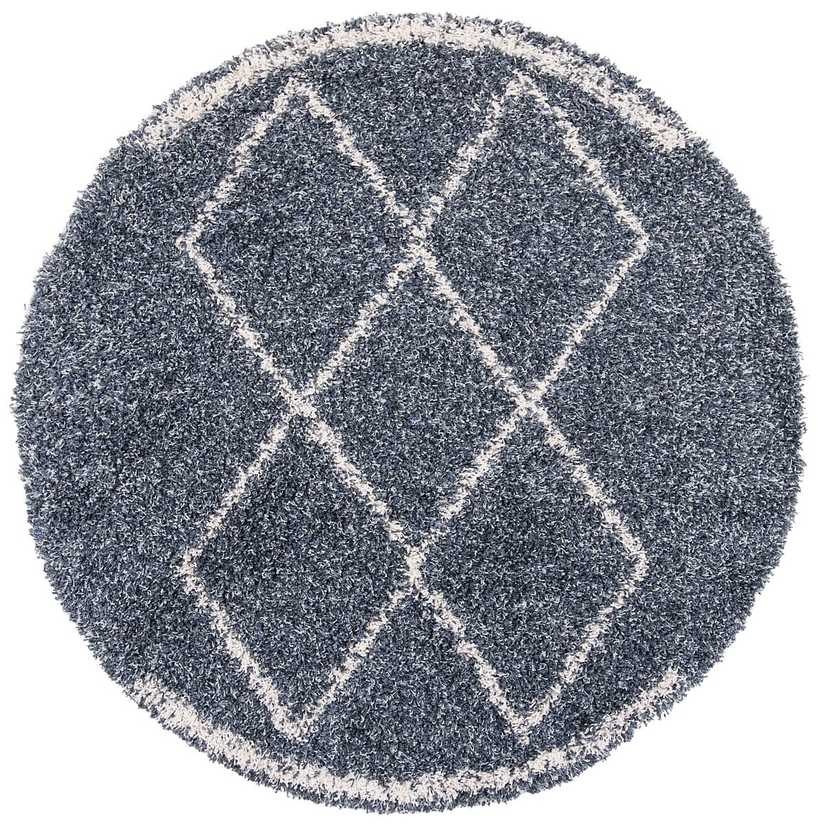 Safavieh Pro Lux Shag Plx435L Cream / Blue Moroccan Area Rug