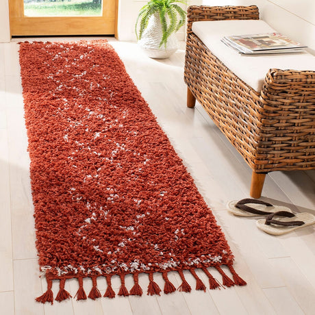 Safavieh Pro Lux Shag Plx435P Rust / Creme Rugs.