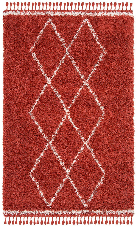 Safavieh Pro Lux Shag Plx435P Rust / Creme Rugs.