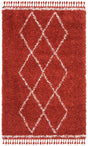 Safavieh Pro Lux Shag Plx435P Rust / Creme Moroccan Area Rug