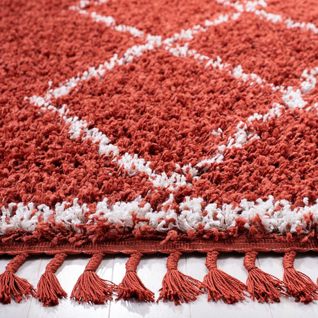 Safavieh Pro Lux Shag Plx435P Rust / Creme Rugs.