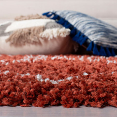 Safavieh Pro Lux Shag Plx435P Rust / Creme Rugs.