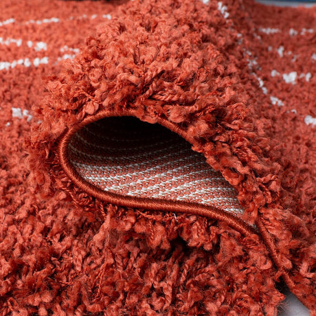 Safavieh Pro Lux Shag Plx435P Rust / Creme Rugs.