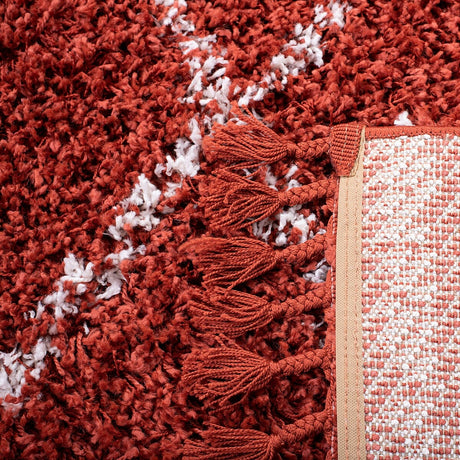 Safavieh Pro Lux Shag Plx435P Rust / Creme Rugs.