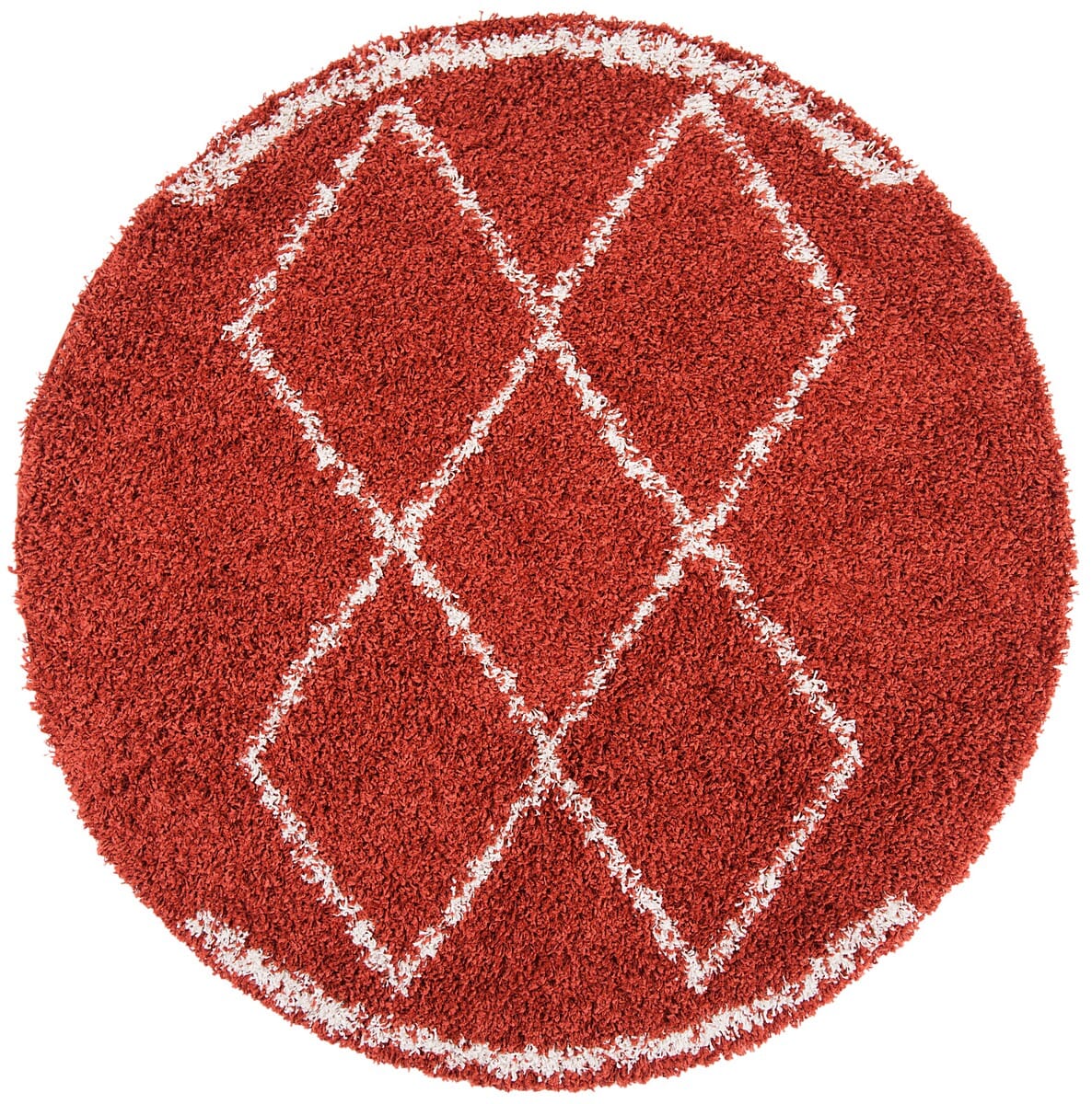 Safavieh Pro Lux Shag Plx435P Rust / Creme Moroccan Area Rug