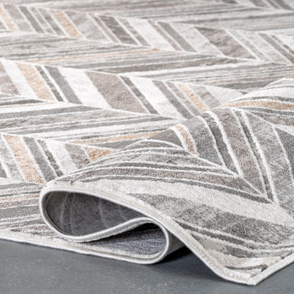 Nuloom Masha Chevron Nma1461A Beige Area Rug