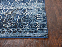 Rizzy Panache Pn6964 Dark Blue, Light Blue, Ivory, Black Area Rug