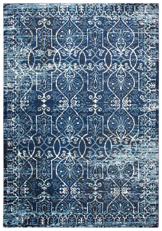 Rizzy Panache Pn6964 Dark Blue, Light Blue, Ivory, Black Area Rug