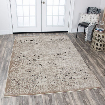 Rizzy Panache Pn6970 Beige, Taupe, Gray, Black Area Rug