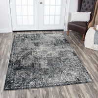 Rizzy Panache Pn6971 Gray, Dark Gray, Black, Ivory Vintage / Distressed Area Rug