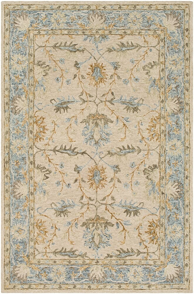 Surya Panipat Pnp-2308 Light Gray, Charcoal, Pale Blue Area Rug