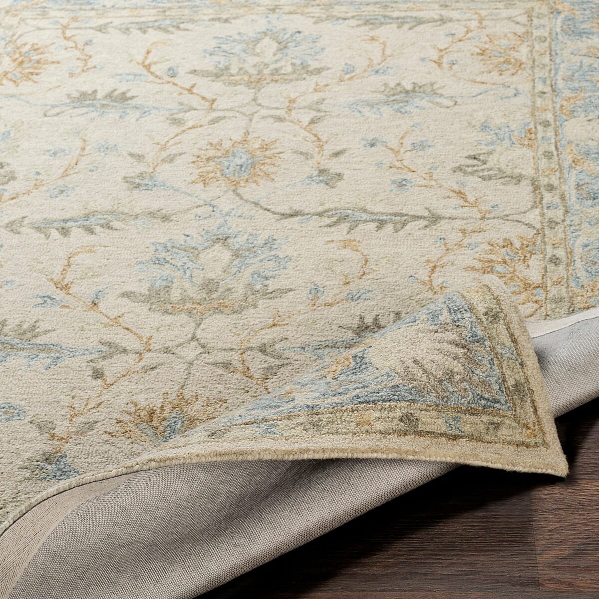 Surya Panipat Pnp-2308 Light Gray, Charcoal, Pale Blue Rugs.