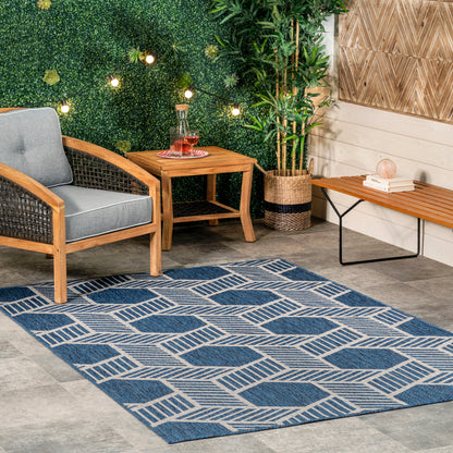 Nuloom Milania Lattice Nmi1796A Blue Area Rug