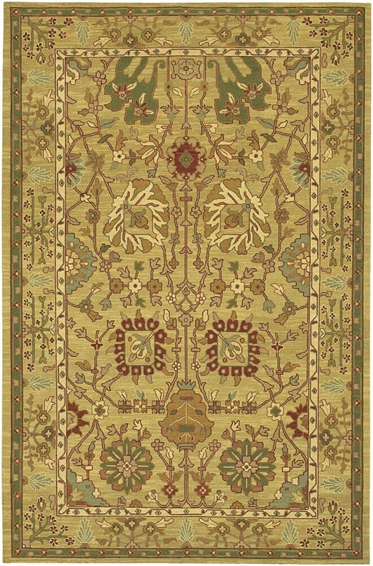 Chandra Pooja Poo403 Green / Gold / Red / Blue / Brown Area Rug