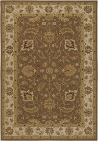 Chandra Pooja Poo430 Brown / Beige / Green / Tan / Burgundy Area Rug