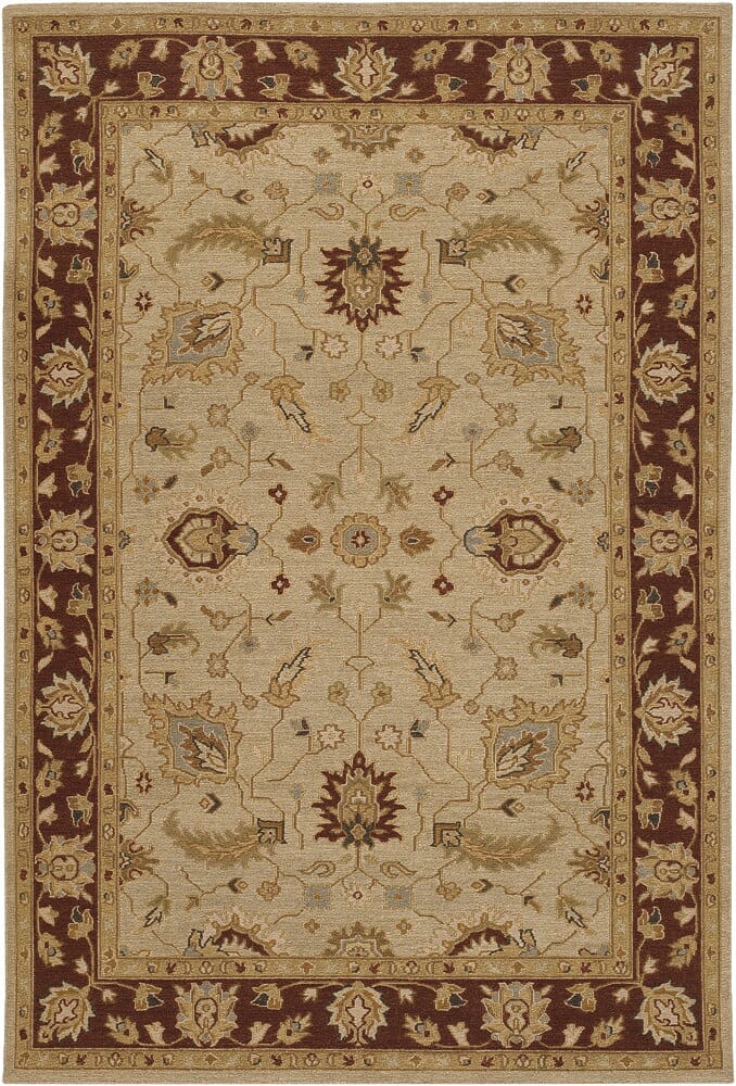 Chandra Pooja Poo431 Brown / Beige / Tan / Burgundy / Grey Area Rug