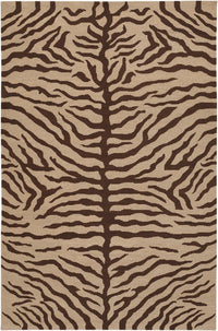 Chandra Pooja Poo438 Brown / Tan Animal Prints /Images Area Rug