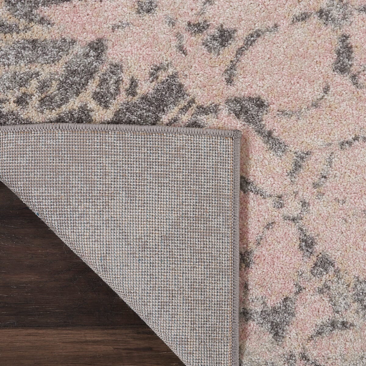 Nourison Tranquil Tra08 Grey / Pink Floral / Country Area Rug