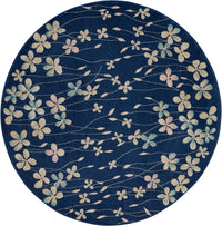 Nourison Tranquil Tra04 Navy Floral / Country Area Rug