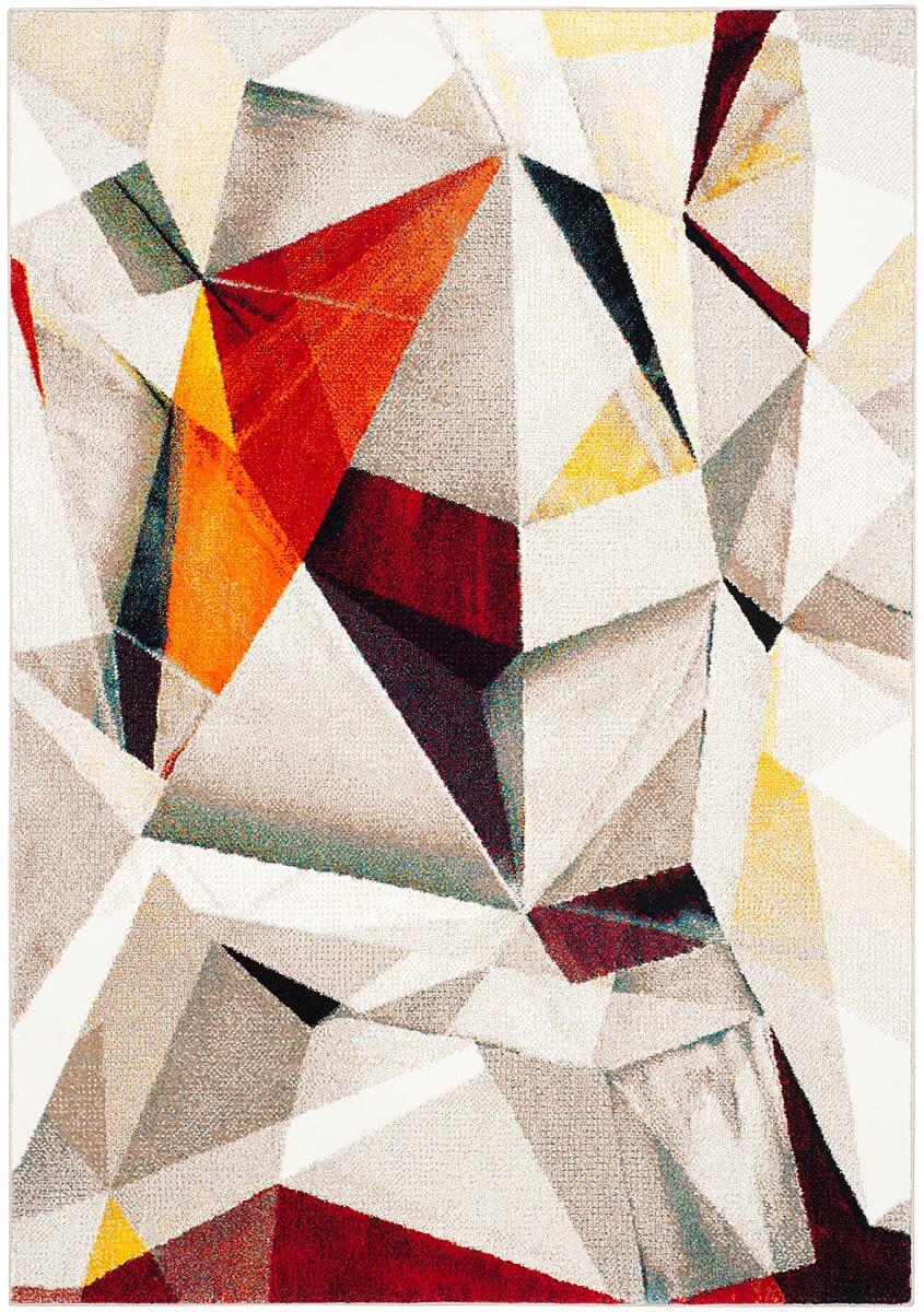 Safavieh Porcello Prl6940F Light Grey / Orange Geometric Area Rug