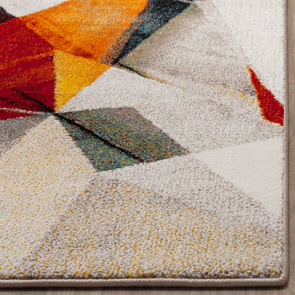 Safavieh Porcello Prl6940F Light Grey / Orange Geometric Area Rug