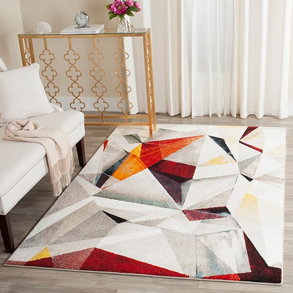 Safavieh Porcello Prl6940F Light Grey / Orange Rugs.