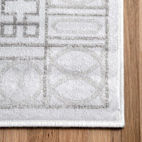 Nuloom Whitley Tiled Token Nwh1640A Light Gray Area Rug