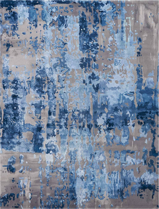 Nourison Prismatic Prs10 Blue / Grey Organic / Abstract Area Rug