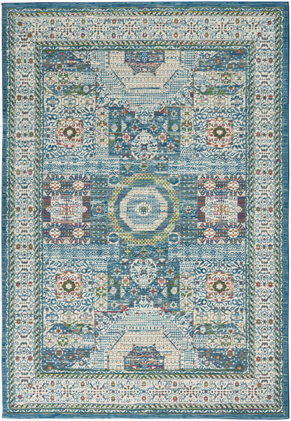 Nourison Ankara Global Anr17 Ivory Light Blue Area Rug