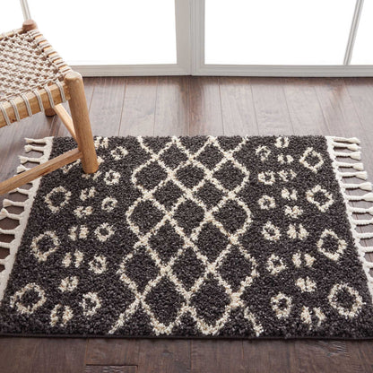 Nourison Moroccan Shag Mrs02 Charcoal Area Rug