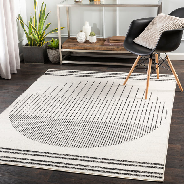 Surya Pisa Pss-2315 Black, Ivory, Medium Gray, Light Gray Rugs.