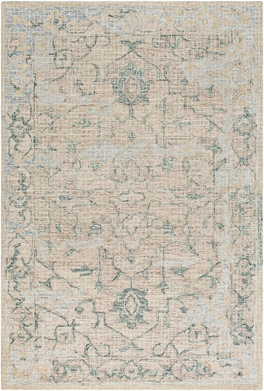 Surya Piastrella Pst-2303 Dark Green, Sage, Medium Gray Vintage / Distressed Area Rug