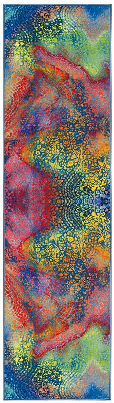 Safavieh Paint Brush Ptb119B Blue / Coral Organic / Abstract Area Rug