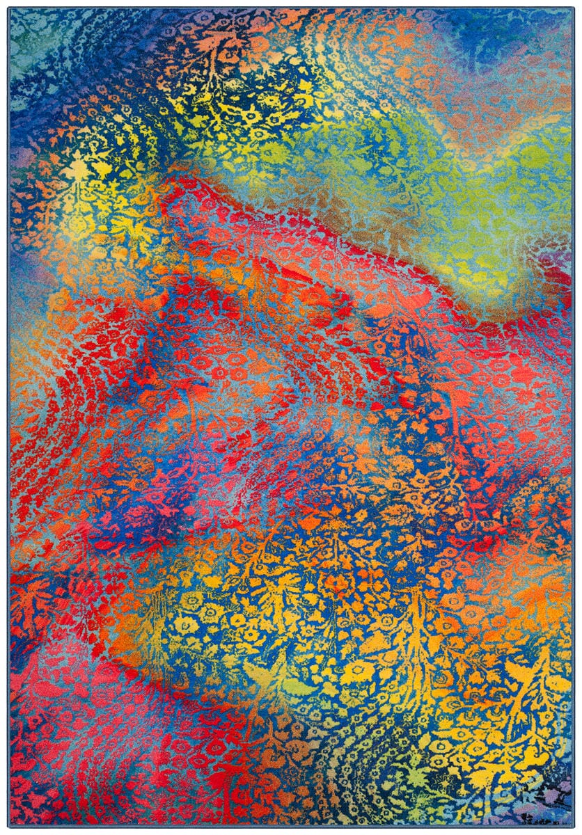 Safavieh Paint Brush Ptb119B Blue / Coral Organic / Abstract Area Rug
