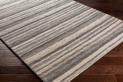 Surya Petra Ptr-2300 Charcoal, Medium Gray, Light Gray, Tan Area Rug