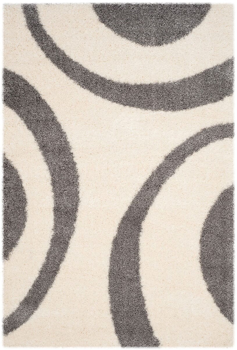 Safavieh Portofino Shag Pts213A Ivory / Grey Geometric Area Rug